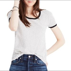 Madewell striped cotton ringer T, M